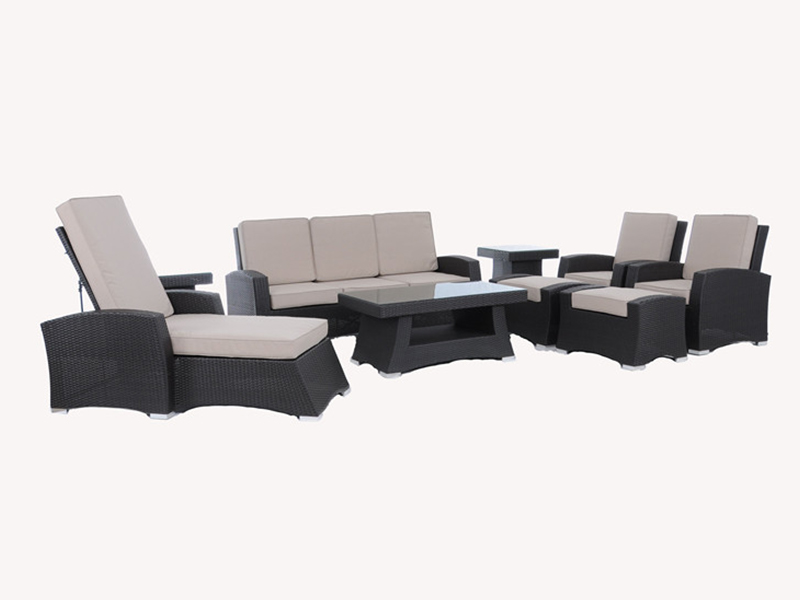 مجموعه مبل Rattan ، مبلمان 9pcs در فضای باز Rattan YQR-197