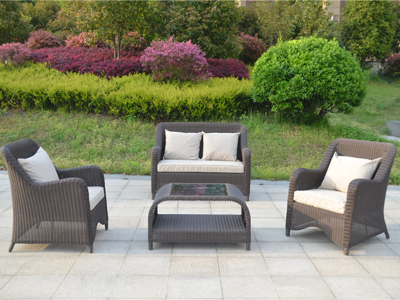 مجموعه مبل بافی Rattan Rattan ، مبل آلومینیومی بافته شده ، مبل اندازه اروپایی YQR-313