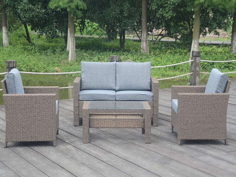 مجموعه مبل Rattan ، Knock Down Down Sofa Sofa ، مبلمان قاب آلومینیومی Rattan ، YQR-407A