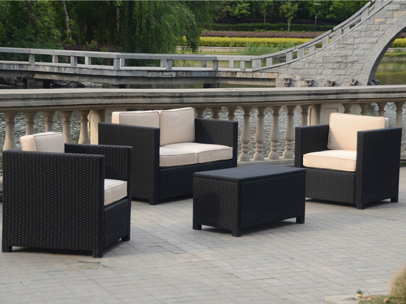 مجموعه مبل Rattan ، تمام طراحی KD ، مبلمان باغ قاب آلومینیومی YQR-457