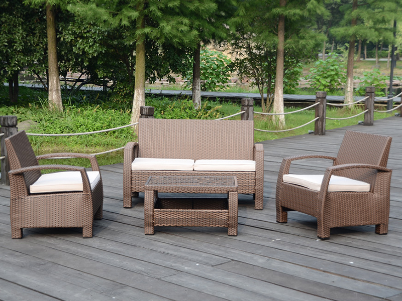 مجموعه مبل Rattan ، طراحی KD ، قاب آلومینیومی YQR-458