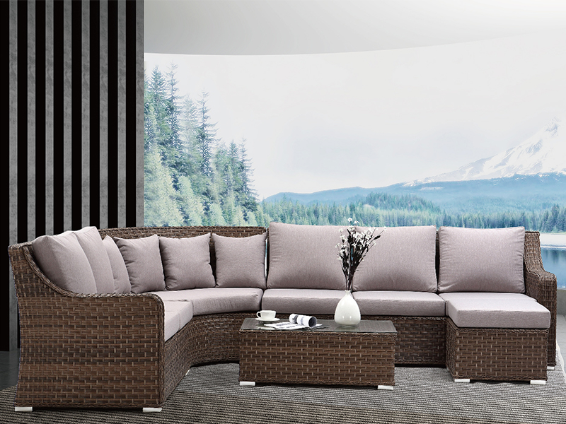 مبل بزرگ Rattan ، مبلمان Rattan ، مبلمان کلاسیک در فضای باز YQR-541