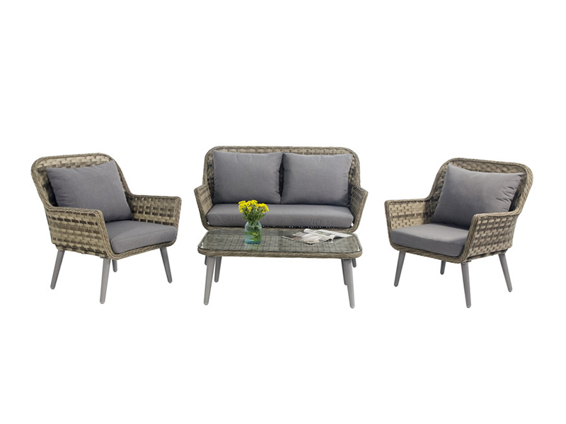 مبلمان پاسیو باغ مجموعه مبل در فضای باز تفریحی Rattan ، KD Design YQR-705